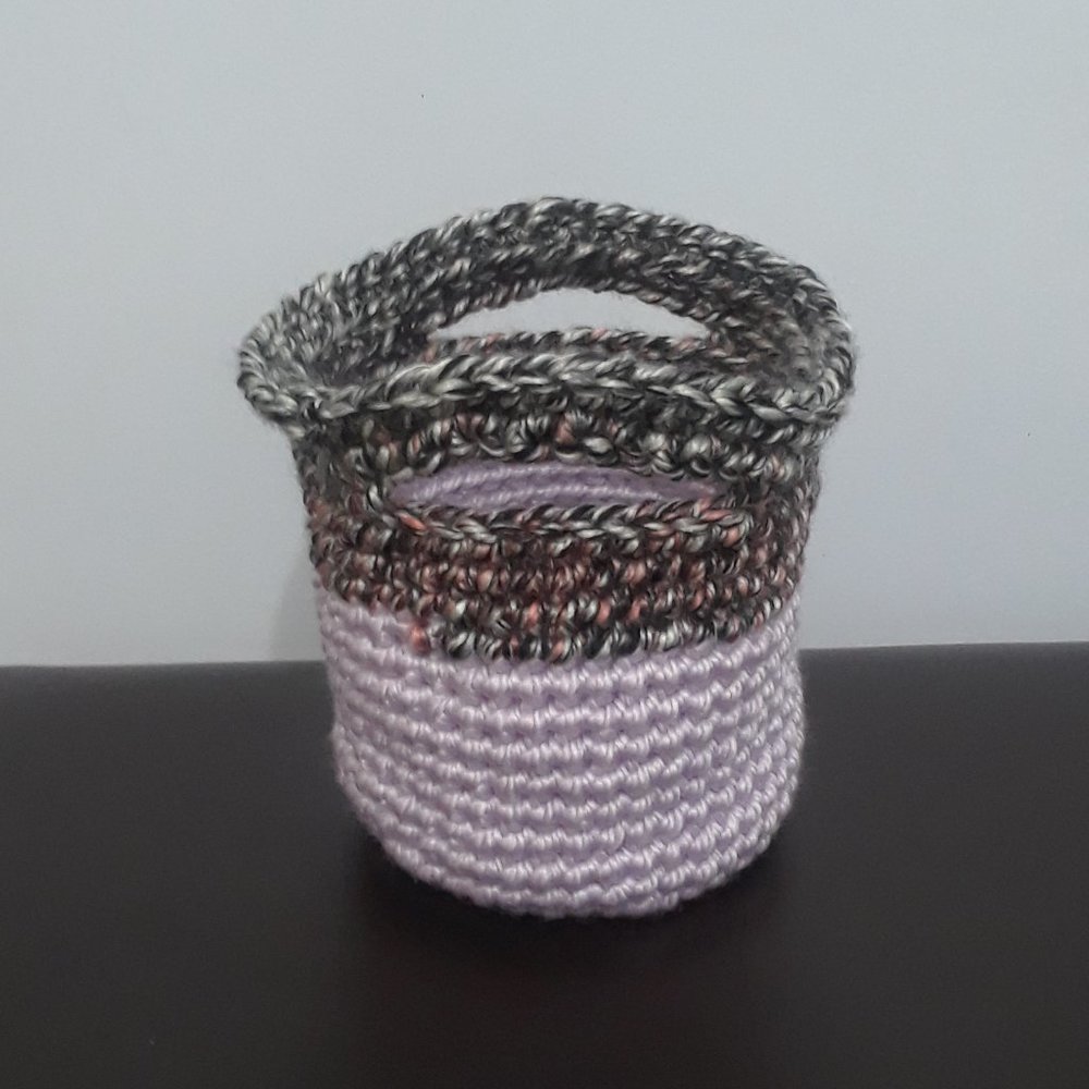 Crocheted Storage Basket with Handles